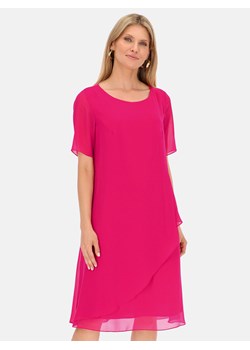 Różowa zwiewna sukienka midi Potis & Verso Belinda ze sklepu Eye For Fashion w kategorii Sukienki - zdjęcie 161321505