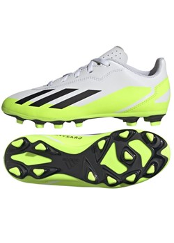 Buty piłkarskie adidas X Crazyfast.4 FxG Jr IE1588 białe białe ze sklepu ButyModne.pl w kategorii Buty sportowe dziecięce - zdjęcie 161323497
