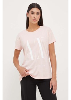Armani Exchange t-shirt bawełniany kolor różowy ze sklepu ANSWEAR.com w kategorii Bluzki damskie - zdjęcie 161331785