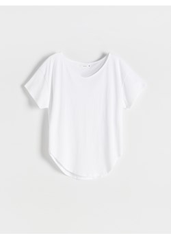 Reserved - T-shirt regular - biały ze sklepu Reserved w kategorii Bluzki damskie - zdjęcie 161332567