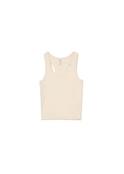 Cropp - Kremowy top - kremowy ze sklepu Cropp w kategorii Bluzki damskie - zdjęcie 161342847