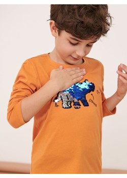 Sinsay - Koszulka z cekinami - pomarańczowy ze sklepu Sinsay w kategorii T-shirty chłopięce - zdjęcie 161348986