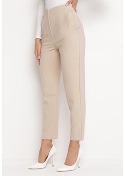 Beżowe Spodnie Prestyanah ze sklepu Born2be Odzież w kategorii Spodnie damskie - zdjęcie 161349716