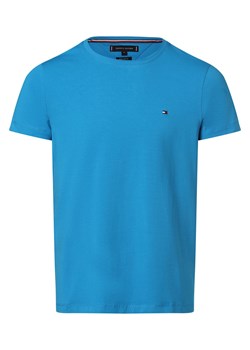 Tommy Hilfiger T-shirt męski Mężczyźni Dżersej niebieski jednolity ze sklepu vangraaf w kategorii T-shirty męskie - zdjęcie 161352378
