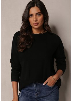 Czarny Sweter z Długim Rękawem Alexzana ze sklepu Renee odzież w kategorii Swetry damskie - zdjęcie 161352427