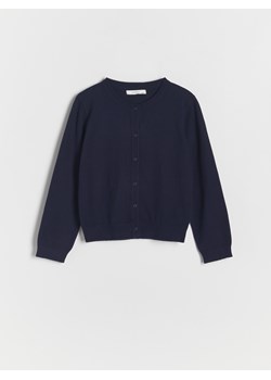 Reserved - Kardigan z wiskozą - granatowy ze sklepu Reserved w kategorii Swetry dziewczęce - zdjęcie 161353876