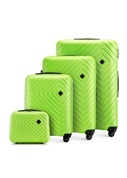 Komplet walizek z ABS-u z geometrycznym tłoczeniem ze sklepu WITTCHEN w kategorii Walizki - zdjęcie 161365065