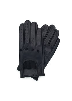 Rękawiczki samochodowe męskie ze skóry licowej czarne ze sklepu WITTCHEN w kategorii Rękawiczki męskie - zdjęcie 161367967