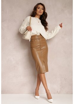 Brązowa Spódnica Eleina ze sklepu Renee odzież w kategorii Spódnice - zdjęcie 161383668