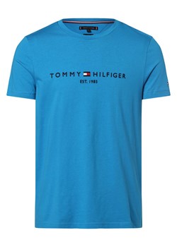 Tommy Hilfiger T-shirt męski Mężczyźni Bawełna niebieski jednolity ze sklepu vangraaf w kategorii T-shirty męskie - zdjęcie 161384559