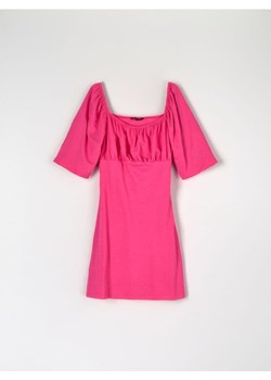 Sinsay - Sukienka mini z bufiastymi rękawami - różowy ze sklepu Sinsay w kategorii Sukienki - zdjęcie 161387037