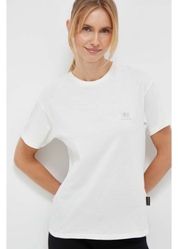 Napapijri t-shirt bawełniany S-Nina kolor beżowy NP0A4H87N1A1 ze sklepu ANSWEAR.com w kategorii Bluzki damskie - zdjęcie 161387376