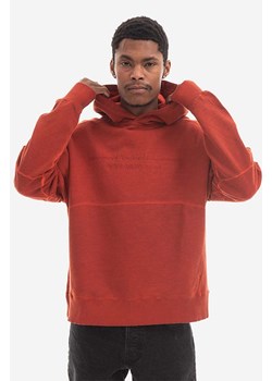 A-COLD-WALL* bluza bawełniana Overdye Hoodie męska kolor czerwony z kapturem z aplikacją ACWMW076.-WINE ze sklepu PRM w kategorii Bluzy męskie - zdjęcie 161391988
