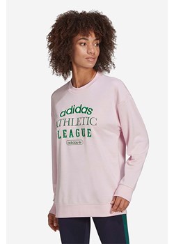 adidas Originals bluza damska kolor różowy z nadrukiem HL0043-ROZOWY ze sklepu PRM w kategorii Bluzy damskie - zdjęcie 161393039