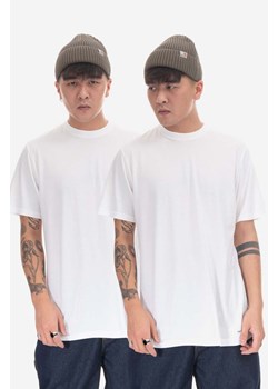 Carhartt WIP t-shirt bawełniany 2-pack kolor biały gładki I029370.-WHITE/WHIT ze sklepu PRM w kategorii T-shirty męskie - zdjęcie 161393217