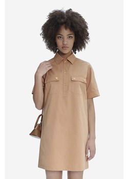 A.P.C. sukienka bawełniana kolor beżowy mini prosta COGBM.F05953-BEIGE ze sklepu PRM w kategorii Sukienki - zdjęcie 161393365