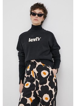 Levi's Bluza bawełniana damska kolor czarny z nadrukiem 18686.0056-Blacks ze sklepu PRM w kategorii Bluzy damskie - zdjęcie 161393837