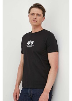 Alpha Industries t-shirt bawełniany kolor czarny z nadrukiem 118533.03-Black ze sklepu PRM w kategorii T-shirty męskie - zdjęcie 161394165