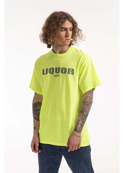 PLEASURES t-shirt bawełniany Liquor kolor zielony z nadrukiem P22SP048-GREEN P22SP048-GREEN ze sklepu PRM w kategorii T-shirty męskie - zdjęcie 161395079