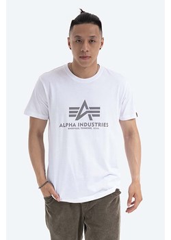 Alpha Industries t-shirt bawełniany Reflective Print kolor biały z nadrukiem 100501RP.09-BIALY ze sklepu PRM w kategorii T-shirty męskie - zdjęcie 161395576