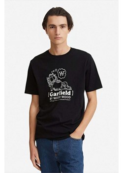 Wood Wood t-shirt bawełniany X Garfield kolor czarny z nadrukiem 30045702.2222-BLACK ze sklepu PRM w kategorii T-shirty męskie - zdjęcie 161395596