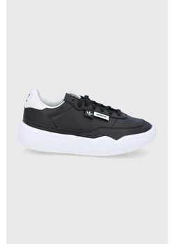 adidas Originals buty skórzane Her Court GW8213 kolor czarny ze sklepu PRM w kategorii Buty sportowe damskie - zdjęcie 161396107