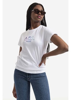 A.P.C. t-shirt bawełniany Jenny kolor biały COEAV.F26091-WHITE ze sklepu PRM w kategorii Bluzki damskie - zdjęcie 161397278