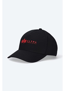 Alpha Industries czapka z daszkiem bawełniana kolor czarny z aplikacją 126912.94-CZARNY ze sklepu PRM w kategorii Czapki z daszkiem damskie - zdjęcie 161397326