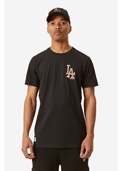 New Era t-shirt bawełniany Dodgers Metallic Print kolor czarny z nadrukiem 12893116-CZARNY ze sklepu PRM w kategorii T-shirty męskie - zdjęcie 161397328