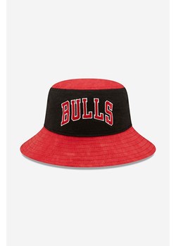 New Era kapelusz bawełniany Washed Tapered Bulls kolor czerwony bawełniany 60240491-CZERWONY ze sklepu PRM w kategorii Kapelusze męskie - zdjęcie 161397415