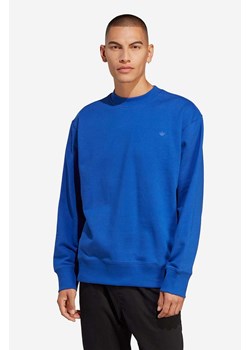 adidas Originals bluza bawełniana Adicolor Contempo Crew Sweatshirt męska kolor niebieski gładka IC8080-NIEBIESKI ze sklepu PRM w kategorii Bluzy męskie - zdjęcie 161398555