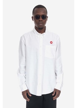 Wood Wood koszula bawełniana Tod męska kolor biały regular z kołnierzykiem button-down 10245301.1198-BRIGHTWHIT ze sklepu PRM w kategorii Koszule męskie - zdjęcie 161398755
