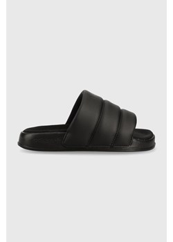 adidas Originals klapki Adilette Essential Slide damskie kolor czarny na platformie IE9641 ze sklepu PRM w kategorii Klapki damskie - zdjęcie 161399698