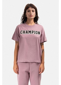 Champion t-shirt bawełniany kolor fioletowy 115450-PS162 ze sklepu PRM w kategorii Bluzki damskie - zdjęcie 161400247