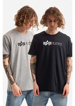 Alpha Industries t-shirt bawełniany 2-pack Alpha Label T 2 Pack z nadrukiem 118534.641 ze sklepu PRM w kategorii T-shirty męskie - zdjęcie 161400416