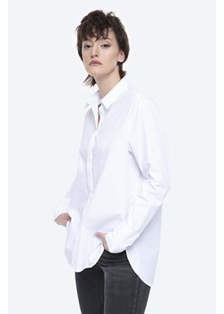 Norse Projects koszula bawełniana Maja Poplin damska kolor biały regular z kołnierzykiem klasycznym NW40.0083.001-0001 ze sklepu PRM w kategorii Koszule damskie - zdjęcie 161400896