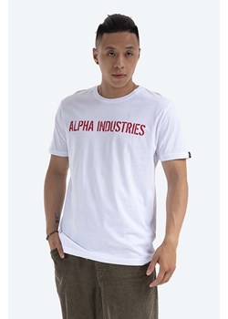Alpha Industries t-shirt bawełniany RBF Moto kolor biały z nadrukiem 116512.09-BIALY ze sklepu PRM w kategorii T-shirty męskie - zdjęcie 161400937