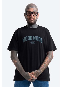 Wood Wood t-shirt bawełniany Bobby IVY T-shirt kolor czarny z nadrukiem 12135703.2489-GREYMEL ze sklepu PRM w kategorii T-shirty męskie - zdjęcie 161401177
