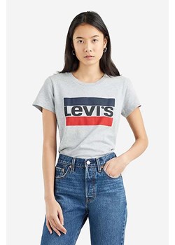 Levi's t-shirt bawełniany The Perfect Tee kolor szary 17369.1687-SZARY ze sklepu PRM w kategorii Bluzki damskie - zdjęcie 161401318