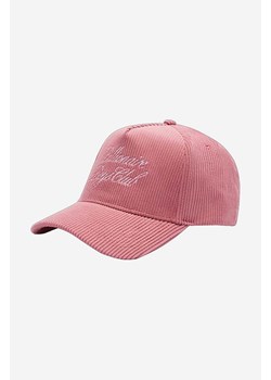 Billionaire Boys Club czapka z daszkiem Corduroy Cap B22241 PINK kolor różowy z aplikacją B22241-GREY ze sklepu PRM w kategorii Czapki z daszkiem męskie - zdjęcie 161401337