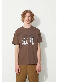 thisisneverthat t-shirt bawełniany kolor brązowy z nadrukiem TN231TTSST20-BROWN ze sklepu PRM w kategorii T-shirty męskie - zdjęcie 161401435