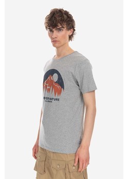 Fjallraven t-shirt bawełniany Nature kolor szary z nadrukiem F87053.051-51 ze sklepu PRM w kategorii T-shirty męskie - zdjęcie 161401438