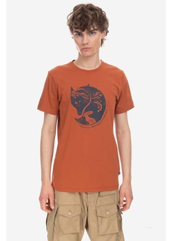 Fjallraven t-shirt bawełniany  Arctic Fox kolor pomarańczowy z nadrukiem F87220.243-243 ze sklepu PRM w kategorii T-shirty męskie - zdjęcie 161401526