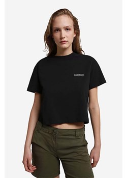Napapijri t-shirt bawełniany kolor czarny NA4G97.041-041 ze sklepu PRM w kategorii Bluzki damskie - zdjęcie 161402546