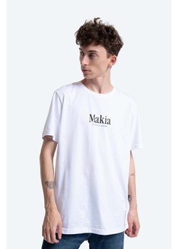 Makia t-shirt bawełniany Strait kolor biały z nadrukiem  Strait M21226 011 M21226-001 ze sklepu PRM w kategorii T-shirty męskie - zdjęcie 161402617