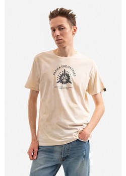 Alpha Industries t-shirt bawełniany kolor beżowy z nadrukiem 106515.136-KREMOWY ze sklepu PRM w kategorii T-shirty męskie - zdjęcie 161402739