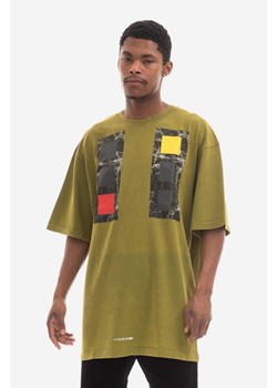 A-COLD-WALL* t-shirt bawełniany kolor zielony wzorzysty ACWMTS097-COLDGREY ze sklepu PRM w kategorii T-shirty męskie - zdjęcie 161403429