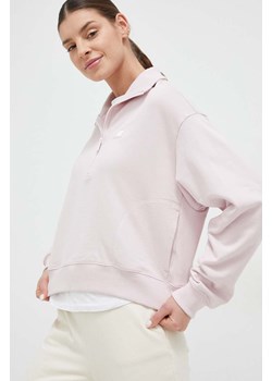 New Balance bluza bawełniana damska kolor różowy gładka WT31501SOI-SOI ze sklepu PRM w kategorii Bluzy damskie - zdjęcie 161404249