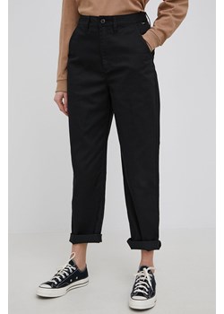Vans spodnie damskie kolor czarny proste high waist VN0A5JOHBLK1-BLACK ze sklepu PRM w kategorii Spodnie damskie - zdjęcie 161404838