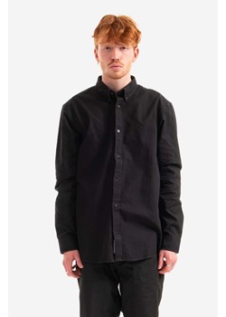 Carhartt WIP koszula bawełniana Bolton męska kolor czarny regular z kołnierzykiem button-down I030238.-BLACK ze sklepu PRM w kategorii Koszule męskie - zdjęcie 161405835